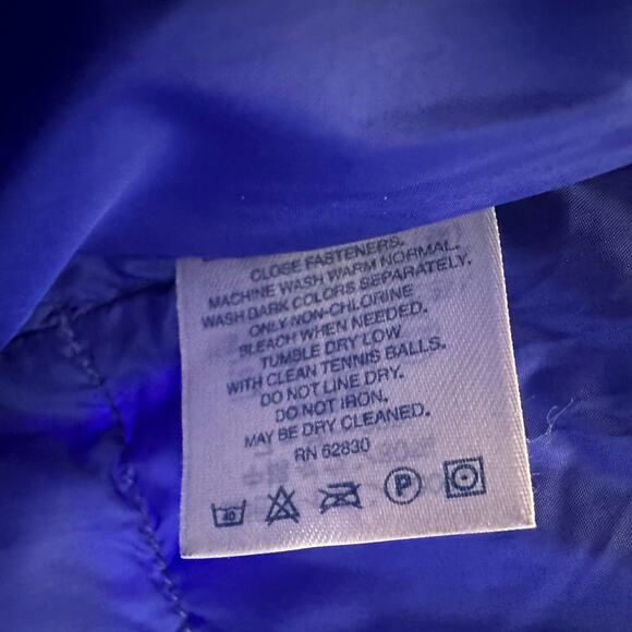 Lands End Size XXL Puffer Vest Blue Quilted Down Insulated Full Zip Outerwear - Picture 8 of 8